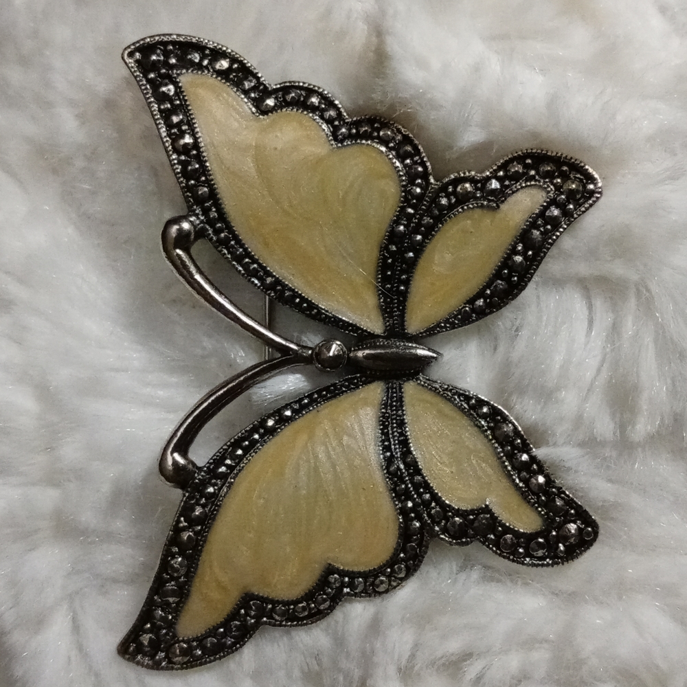 Vintage Avon Butterfly Brooch and Clip On Earring Enamel set - Picture 2 of 5
